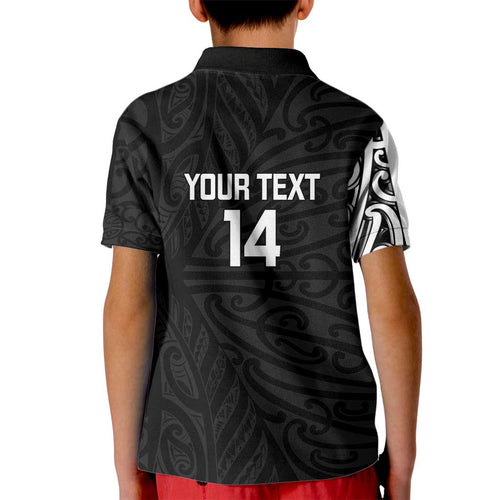 New Zealand Silver Fern Rugby Custom Kid Polo Shirt Maori Koru Go Black Fern - Aussie Hoodie