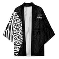 New Zealand Silver Fern Rugby Custom Kimono Maori Koru Go Black Fern - Aussie Hoodie