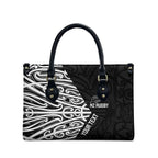 New Zealand Silver Fern Rugby Custom Leather Bag Maori Koru Go Black Fern - Aussie Hoodie