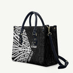 New Zealand Silver Fern Rugby Custom Leather Bag Maori Koru Go Black Fern - Aussie Hoodie