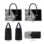 New Zealand Silver Fern Rugby Custom Leather Bag Maori Koru Go Black Fern - Aussie Hoodie