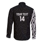 New Zealand Silver Fern Rugby Custom Long Sleeve Button Shirt Maori Koru Go Black Fern - Aussie Hoodie