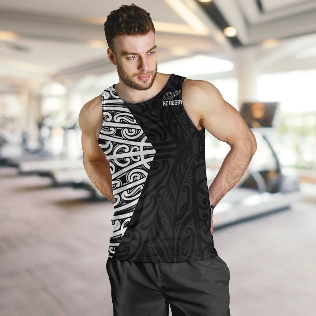 New Zealand Silver Fern Rugby Custom Men Tank Top Maori Koru Go Black Fern - Aussie Hoodie