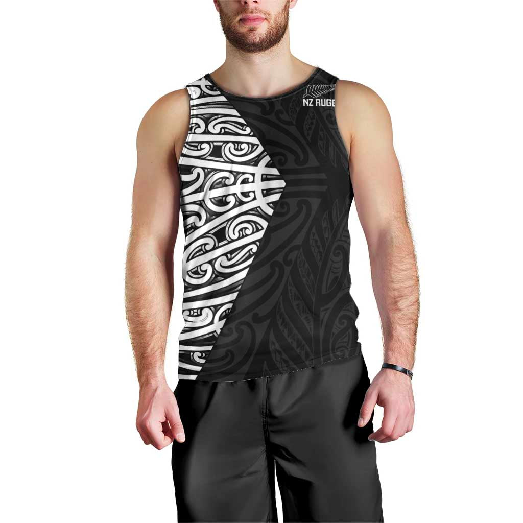 New Zealand Silver Fern Rugby Custom Men Tank Top Maori Koru Go Black Fern - Aussie Hoodie