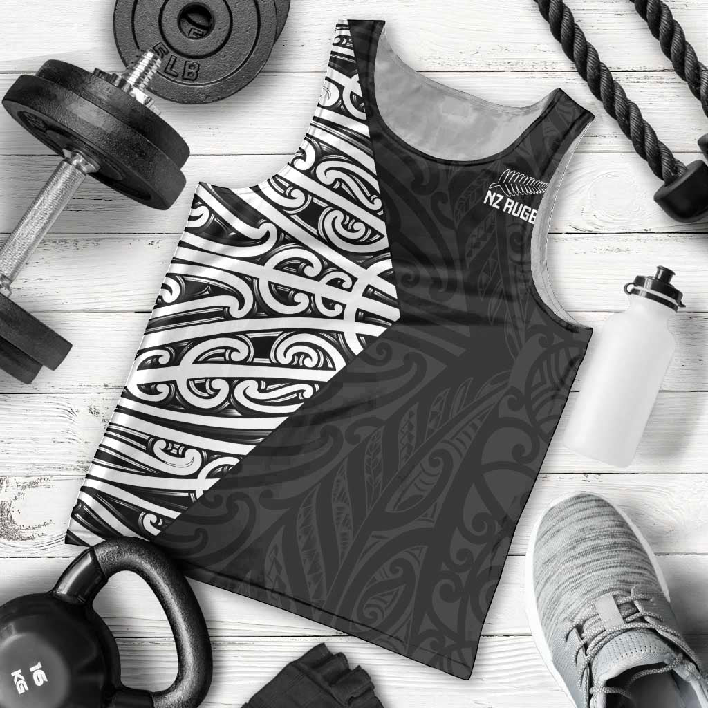 New Zealand Silver Fern Rugby Custom Men Tank Top Maori Koru Go Black Fern - Aussie Hoodie
