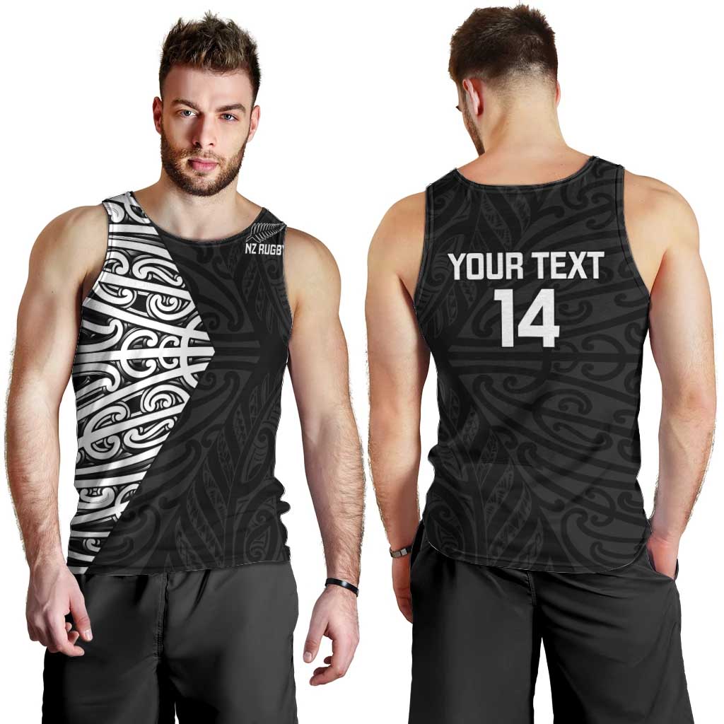 New Zealand Silver Fern Rugby Custom Men Tank Top Maori Koru Go Black Fern - Aussie Hoodie
