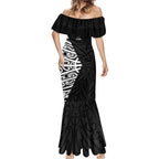 New Zealand Silver Fern Rugby Custom Mermaid Dress Maori Koru Go Black Fern - Aussie Hoodie