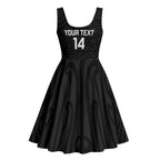 New Zealand Silver Fern Rugby Custom Midi Dress Maori Koru Go Black Fern - Aussie Hoodie