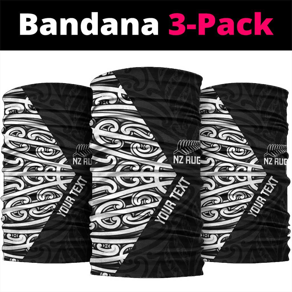 New Zealand Silver Fern Rugby Custom Neck Gaiter Maori Koru Go Black Fern LT14