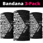 New Zealand Silver Fern Rugby Custom Neck Gaiter Maori Koru Go Black Fern LT14