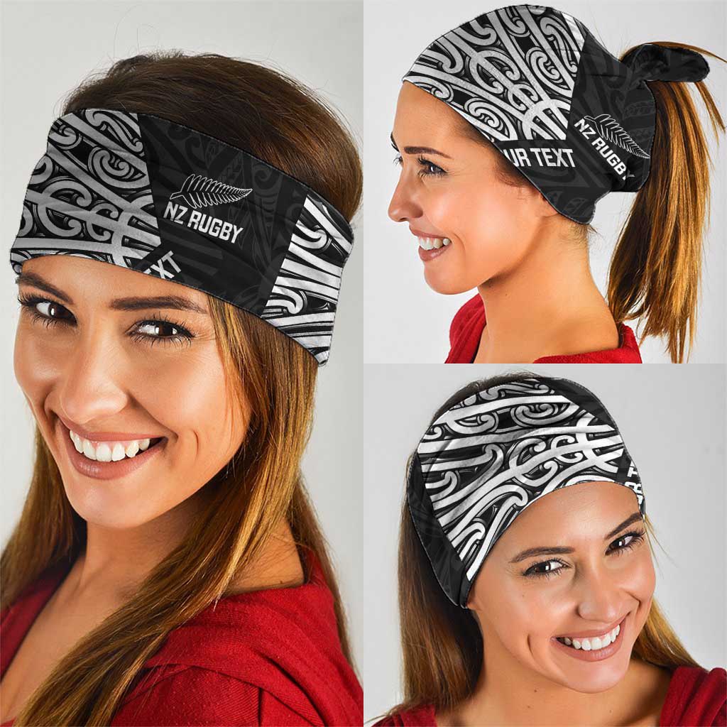 New Zealand Silver Fern Rugby Custom Neck Gaiter Maori Koru Go Black Fern LT14