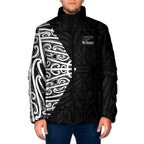 New Zealand Silver Fern Rugby Custom Padded Jacket Maori Koru Go Black Fern - Aussie Hoodie