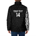 New Zealand Silver Fern Rugby Custom Padded Jacket Maori Koru Go Black Fern - Aussie Hoodie