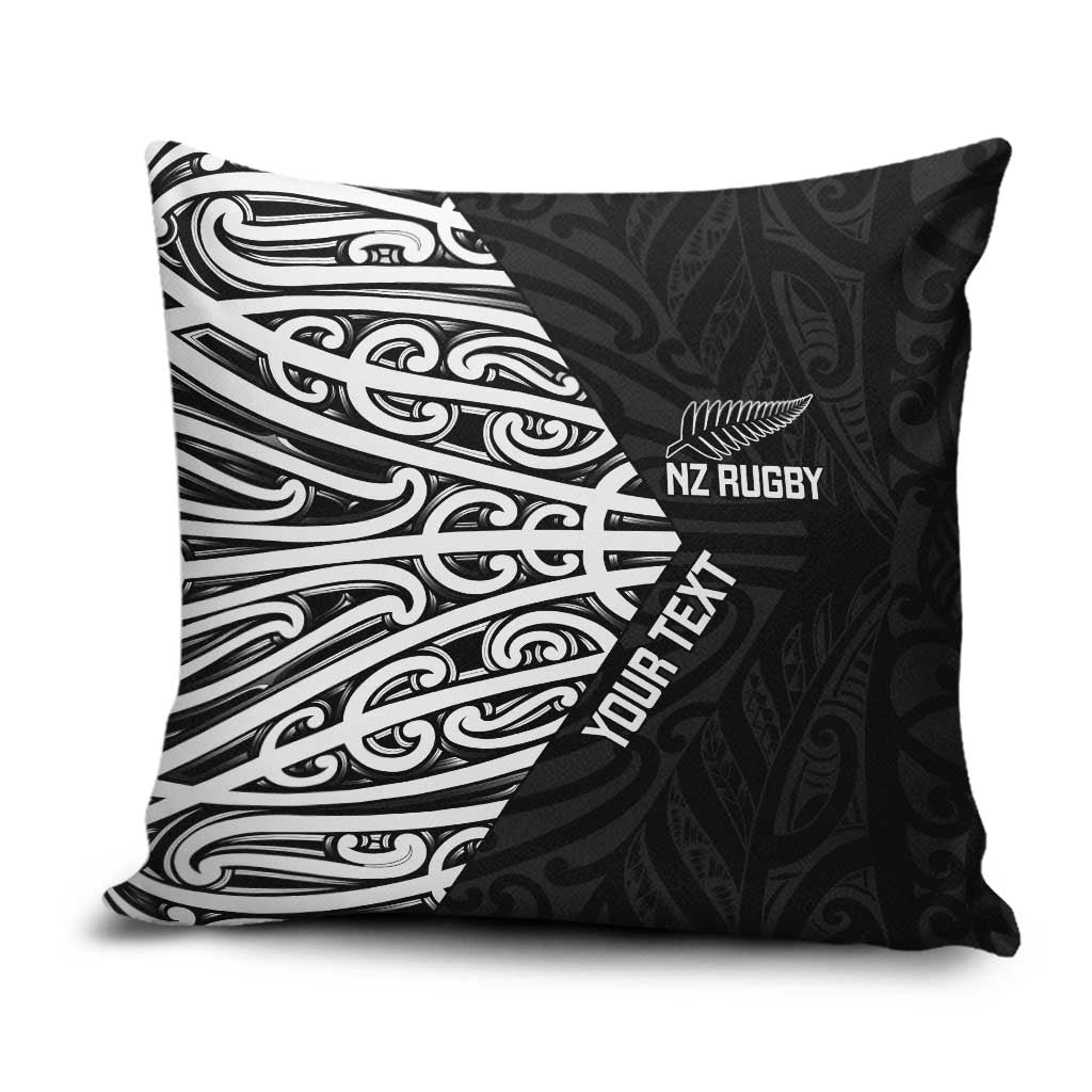 New Zealand Silver Fern Rugby Custom Pillow Cover Maori Koru Go Black Fern - Aussie Hoodie