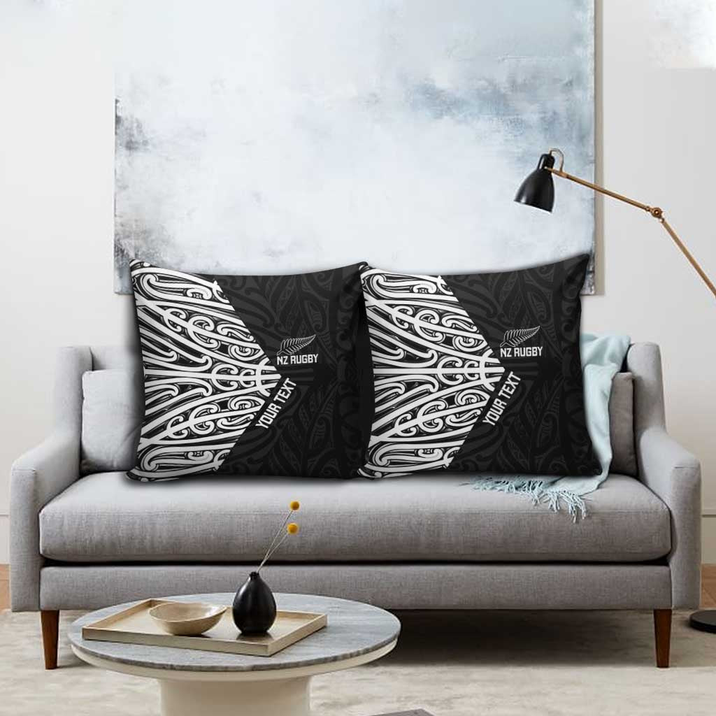 New Zealand Silver Fern Rugby Custom Pillow Cover Maori Koru Go Black Fern - Aussie Hoodie