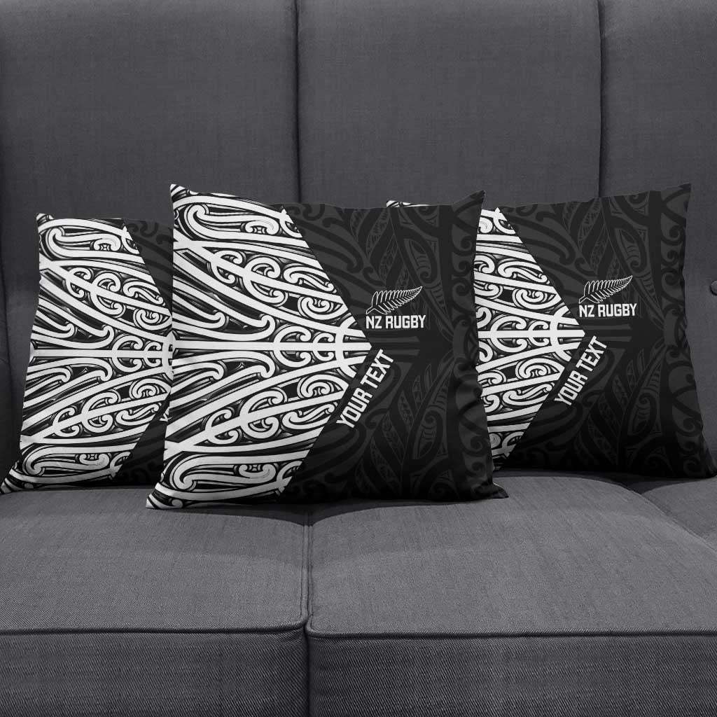 New Zealand Silver Fern Rugby Custom Pillow Cover Maori Koru Go Black Fern - Aussie Hoodie