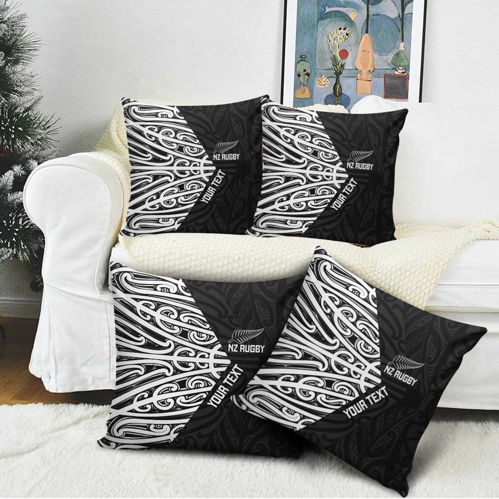 New Zealand Silver Fern Rugby Custom Pillow Cover Maori Koru Go Black Fern - Aussie Hoodie