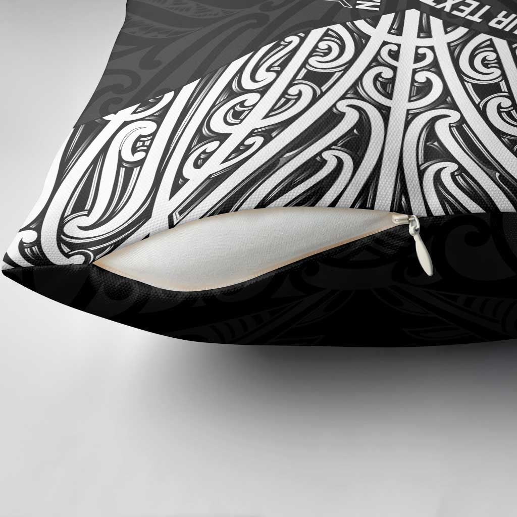 New Zealand Silver Fern Rugby Custom Pillow Cover Maori Koru Go Black Fern - Aussie Hoodie