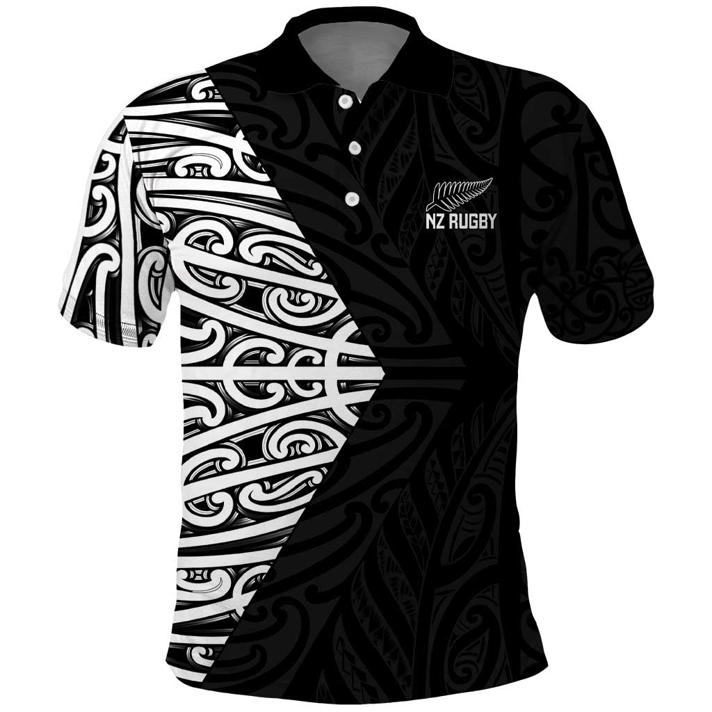 New Zealand Silver Fern Rugby Custom Polo Shirt Maori Koru Go Black Fern - Aussie Hoodie