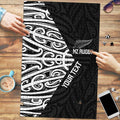 New Zealand Silver Fern Rugby Custom Puzzle Maori Koru Go Black Fern - Aussie Hoodie