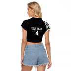 New Zealand Silver Fern Rugby Custom Raglan Cropped T Shirt Maori Koru Go Black Fern - Aussie Hoodie