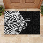 New Zealand Silver Fern Rugby Custom Rubber Doormat Maori Koru Go Black Fern - Aussie Hoodie