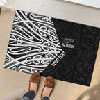 New Zealand Silver Fern Rugby Custom Rubber Doormat Maori Koru Go Black Fern - Aussie Hoodie
