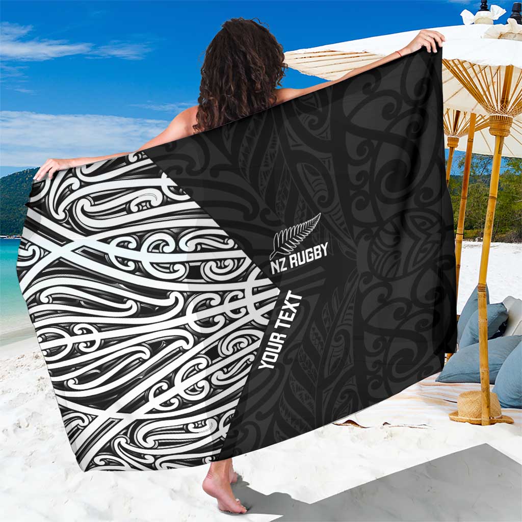 New Zealand Silver Fern Rugby Custom Sarong Maori Koru Go Black Fern - Aussie Hoodie