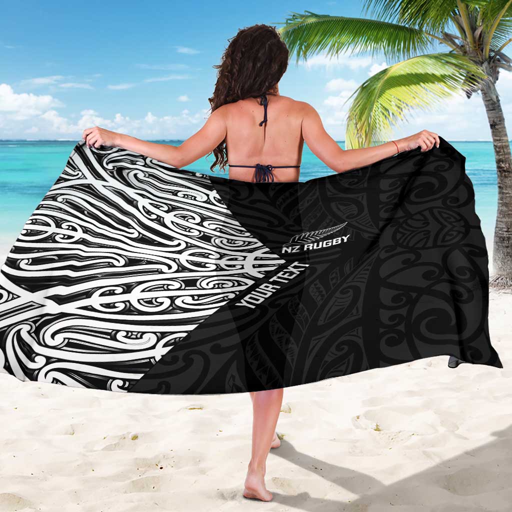 New Zealand Silver Fern Rugby Custom Sarong Maori Koru Go Black Fern - Aussie Hoodie