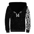 New Zealand Silver Fern Rugby Custom Sherpa Hoodie Maori Koru Go Black Fern - Aussie Hoodie
