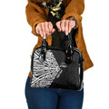 New Zealand Silver Fern Rugby Custom Shoulder Handbag Maori Koru Go Black Fern - Aussie Hoodie