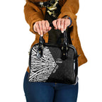 New Zealand Silver Fern Rugby Custom Shoulder Handbag Maori Koru Go Black Fern - Aussie Hoodie