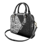 New Zealand Silver Fern Rugby Custom Shoulder Handbag Maori Koru Go Black Fern - Aussie Hoodie