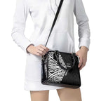New Zealand Silver Fern Rugby Custom Shoulder Handbag Maori Koru Go Black Fern - Aussie Hoodie