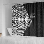 New Zealand Silver Fern Rugby Custom Shower Curtain Maori Koru Go Black Fern - Aussie Hoodie