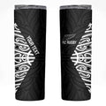 New Zealand Silver Fern Rugby Custom Skinny Tumbler Maori Koru Go Black Fern - Aussie Hoodie