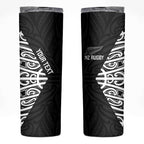 New Zealand Silver Fern Rugby Custom Skinny Tumbler Maori Koru Go Black Fern - Aussie Hoodie