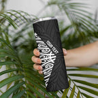 New Zealand Silver Fern Rugby Custom Skinny Tumbler Maori Koru Go Black Fern - Aussie Hoodie