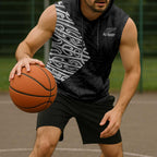 New Zealand Silver Fern Rugby Custom Sleeveless Hoodie Maori Koru Go Black Fern - Aussie Hoodie