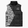 New Zealand Silver Fern Rugby Custom Sleeveless Puffer Jacket Maori Koru Go Black Fern - Aussie Hoodie