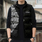 New Zealand Silver Fern Rugby Custom Sleeveless Puffer Jacket Maori Koru Go Black Fern - Aussie Hoodie