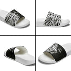 New Zealand Silver Fern Rugby Custom Slide Sandals Maori Koru Go Black Fern - Aussie Hoodie