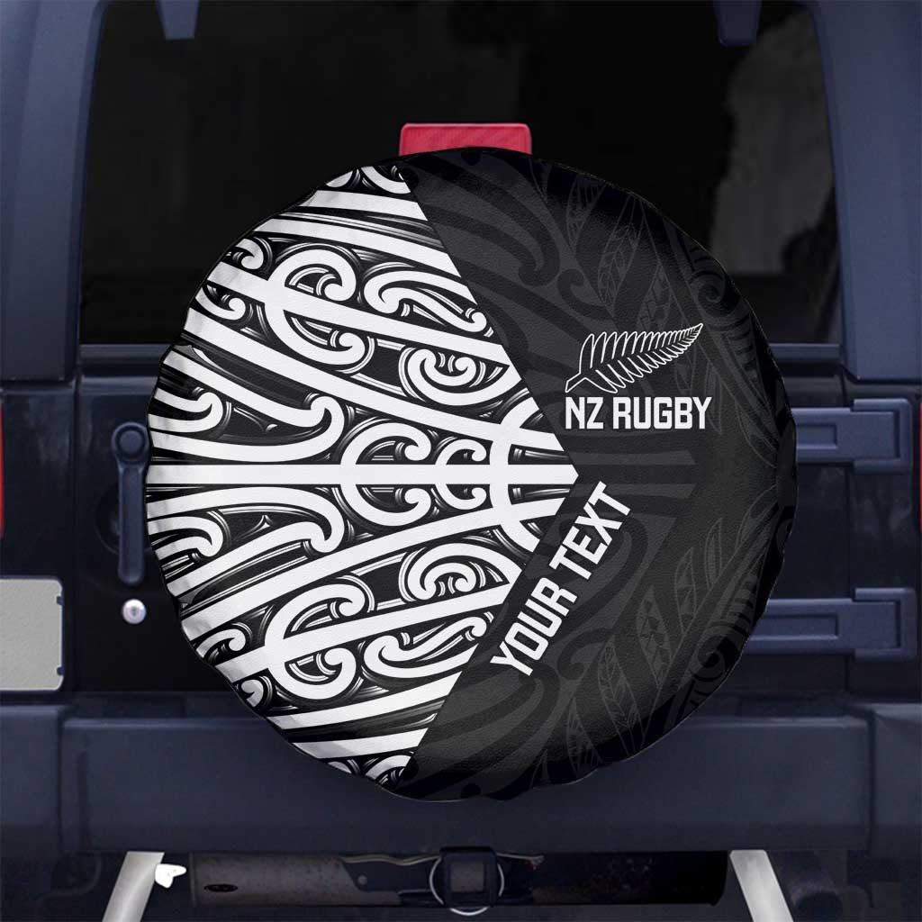 New Zealand Silver Fern Rugby Custom Spare Tire Cover Maori Koru Go Black Fern - Aussie Hoodie