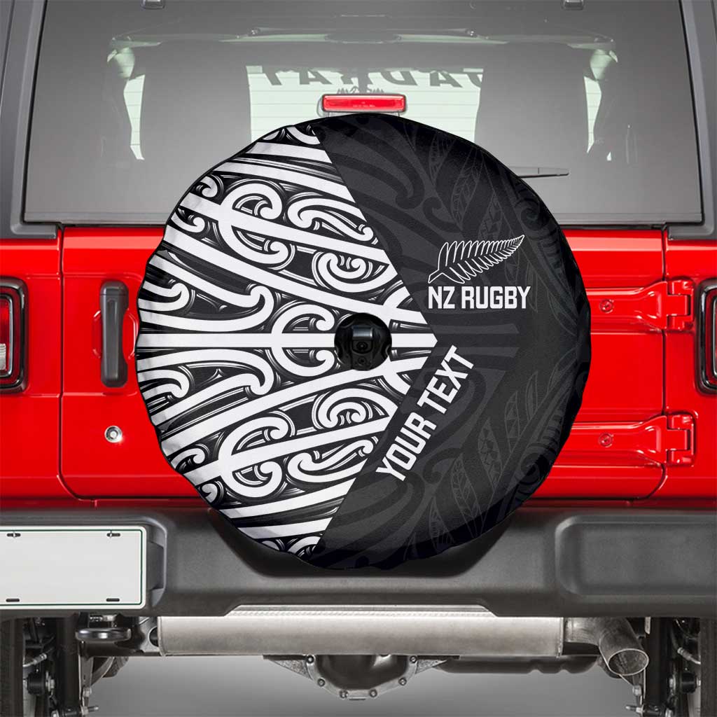 New Zealand Silver Fern Rugby Custom Spare Tire Cover Maori Koru Go Black Fern - Aussie Hoodie