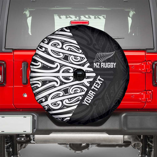 New Zealand Silver Fern Rugby Custom Spare Tire Cover Maori Koru Go Black Fern - Aussie Hoodie