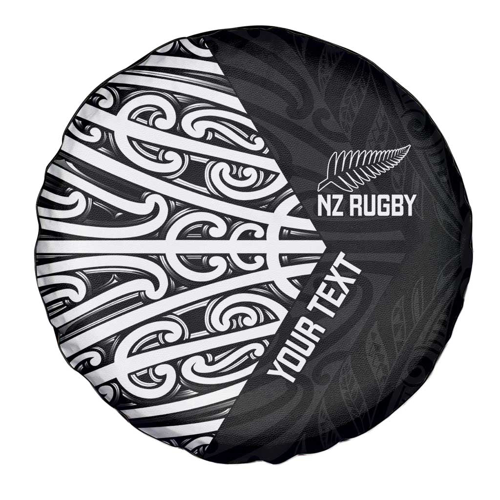 New Zealand Silver Fern Rugby Custom Spare Tire Cover Maori Koru Go Black Fern - Aussie Hoodie