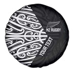 New Zealand Silver Fern Rugby Custom Spare Tire Cover Maori Koru Go Black Fern - Aussie Hoodie