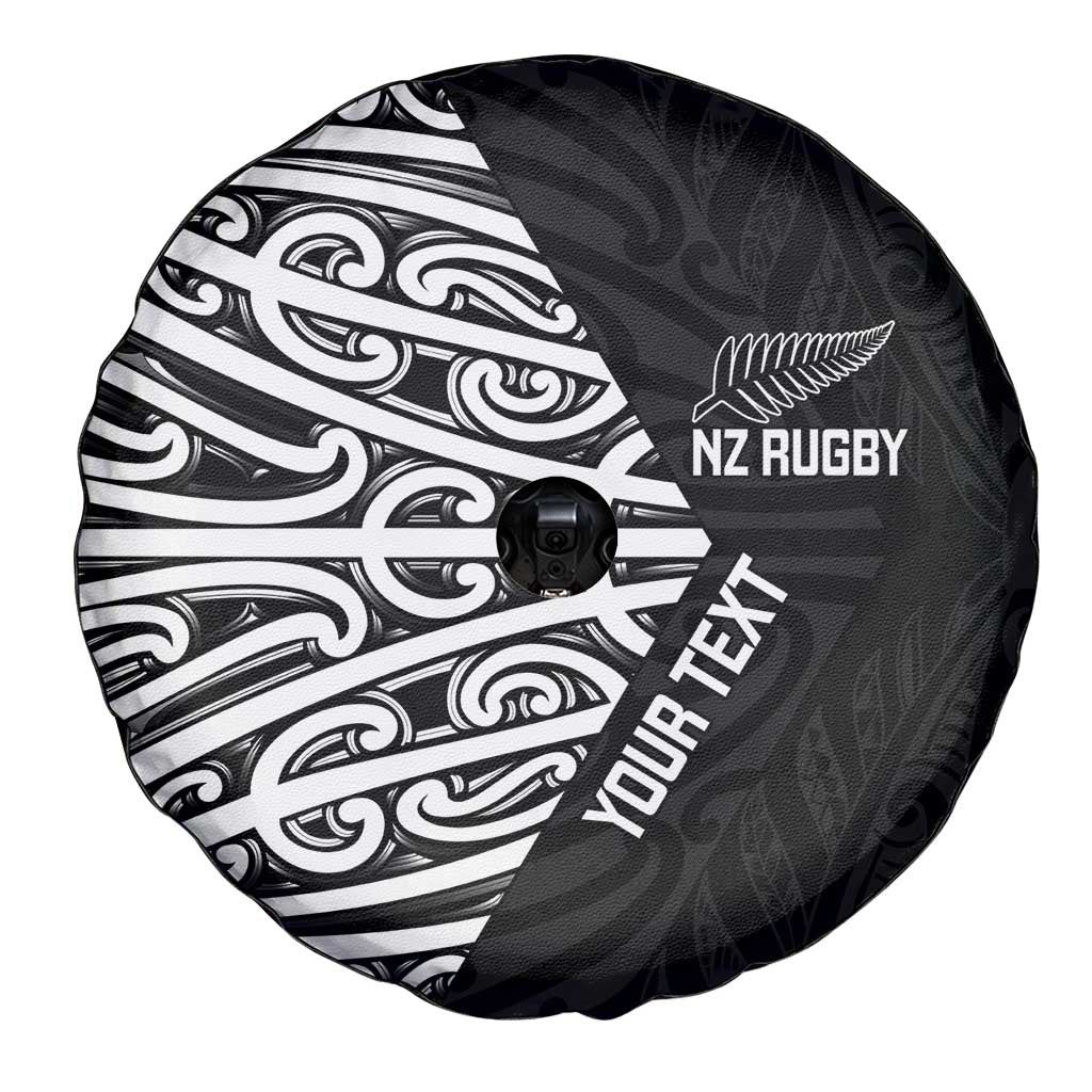 New Zealand Silver Fern Rugby Custom Spare Tire Cover Maori Koru Go Black Fern - Aussie Hoodie
