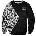 New Zealand Silver Fern Rugby Custom Sweatshirt Maori Koru Go Black Fern - Aussie Hoodie