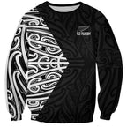 New Zealand Silver Fern Rugby Custom Sweatshirt Maori Koru Go Black Fern - Aussie Hoodie